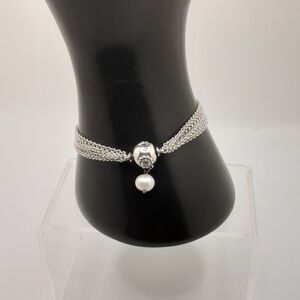 Authentic Pandora Multi-Strand Mesh One Station Clip Capture Bracelet - EUC
